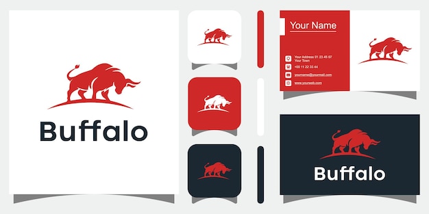 Buffalo logo design inspiration vector icons premium vector