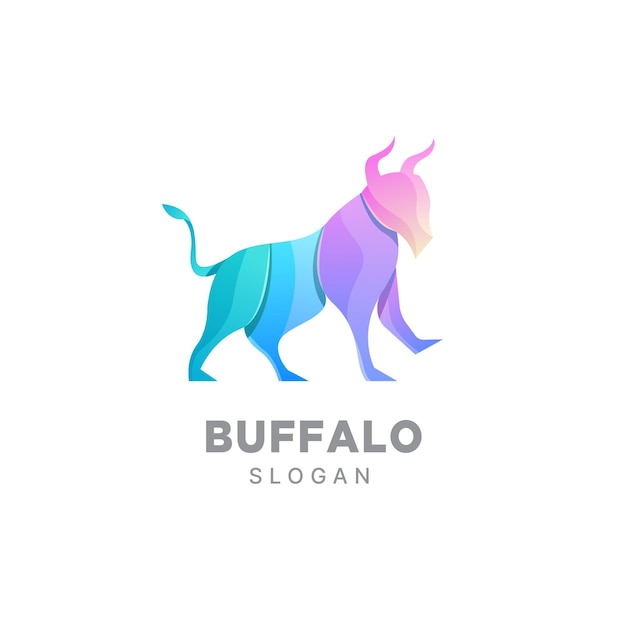 Buffalo logo ontwerp gradiënt kleurrijke sjabloon