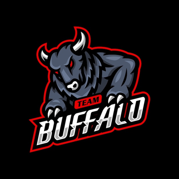 Buffalo mascotte logo esport gaming