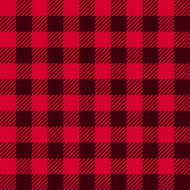 Buffalo Plaid seamless patten Vector checkered Christmas red plaid textured background Traditional