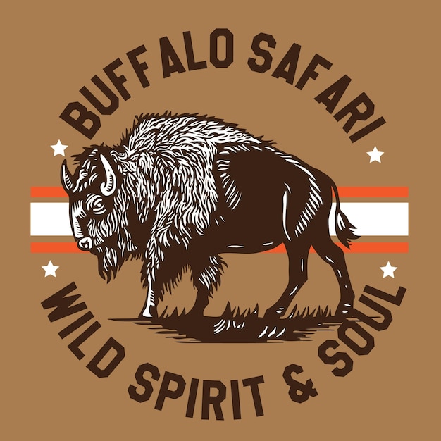 Buffalo safari wild spirit and soul emblem