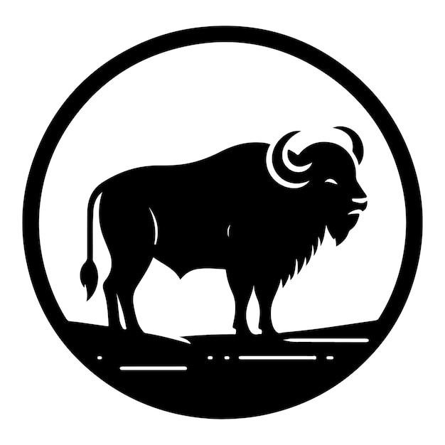 Vector buffalo silhouette vector