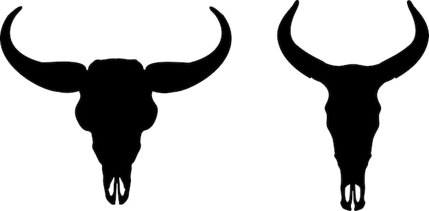 Buffalo Skull Svg set of buffalo silhouettes