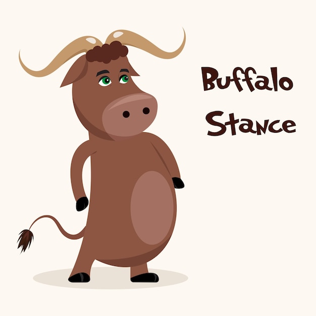 Buffalo stance cartoon character