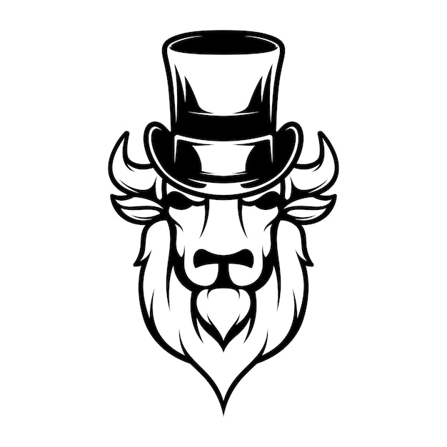 Vector buffalo top hat outline version