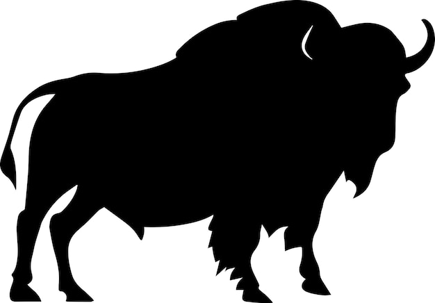 Buffalo vector silhouet illustratie zwarte kleur