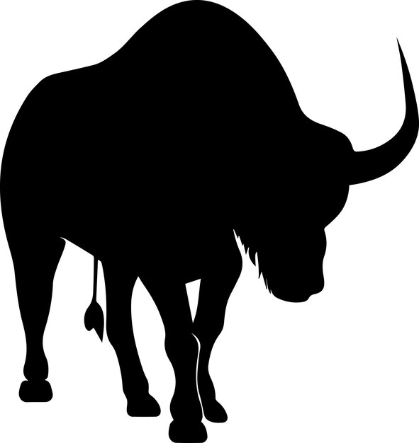 buffalo vector silhouette illustration black color