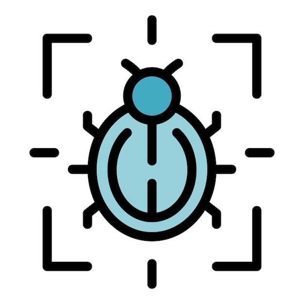 Bug control icon outline vector Smart data Digitale boerderij kleur vlak