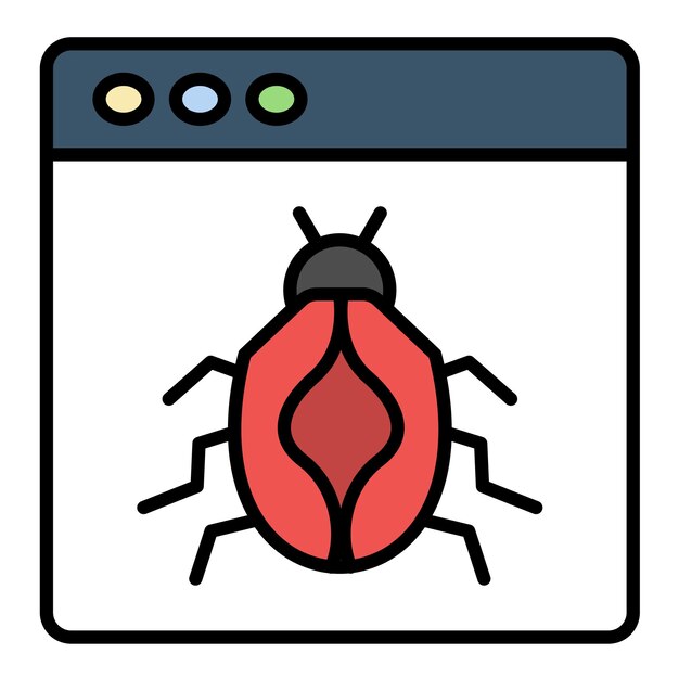 Vector bug flat illustration