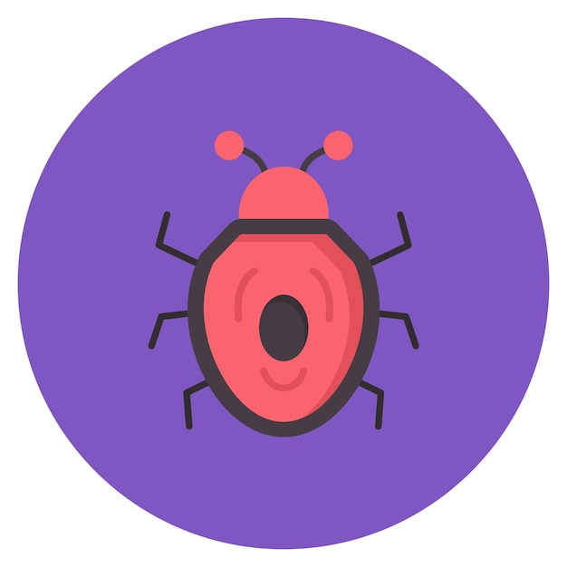 Vector bug flat illustration