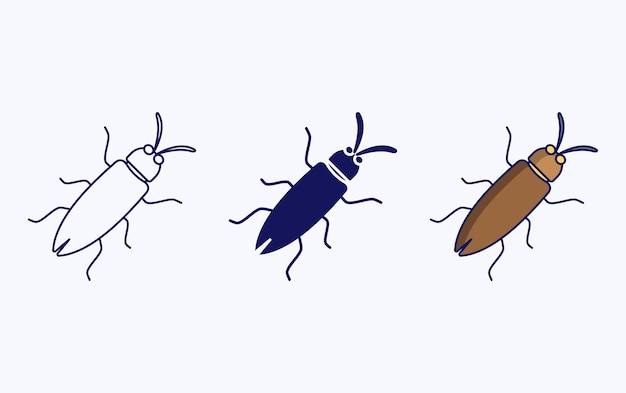 Vector bug and insect vector illustration icon