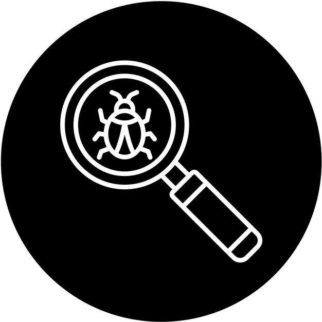 Vector bug search icon style