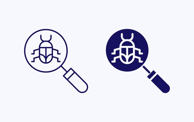 Bug search illustration icon