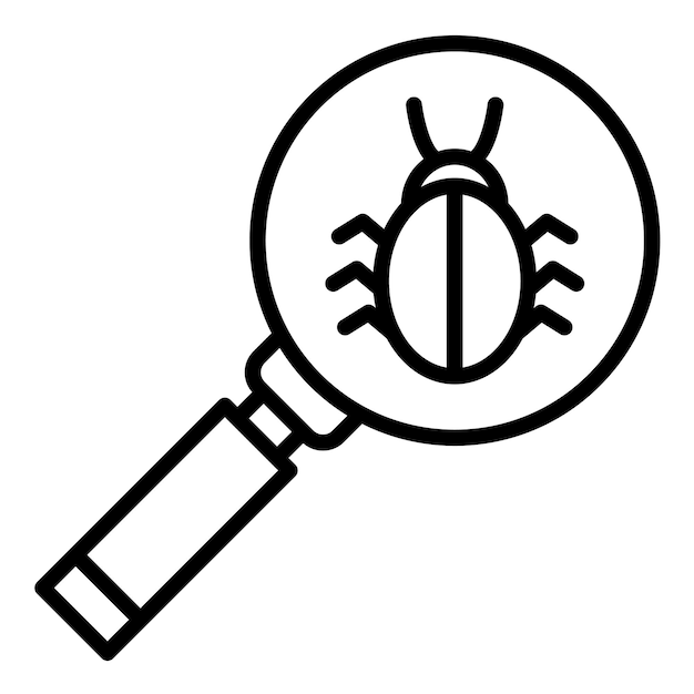 Bug Search Vector Illustration Style