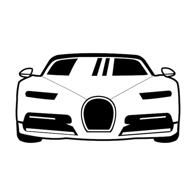 Bugatti Chiron Car Silhouette Vector