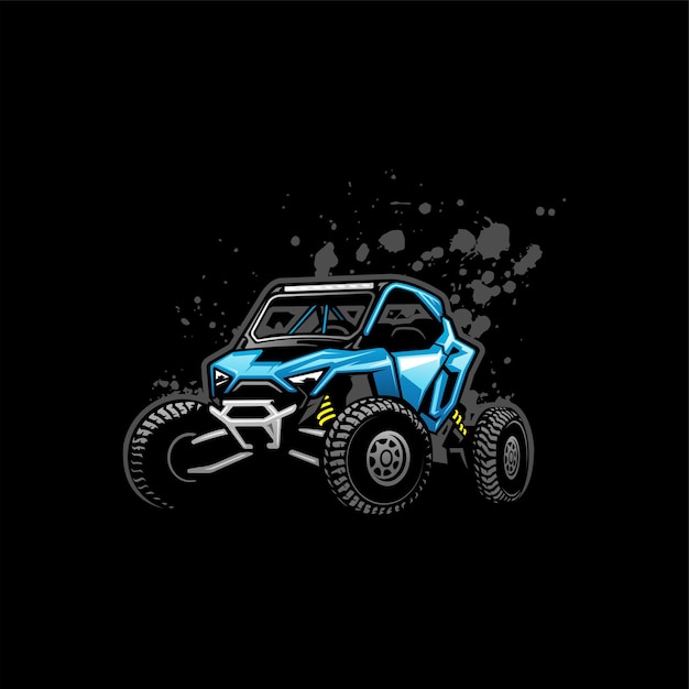 Buggy utv illustration in black background