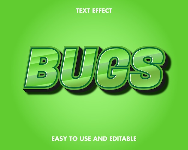 Bugs teksteffect. bewerkbaar lettertype-effect.