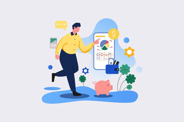 Vector 재무 계획 평면 벡터를 구축