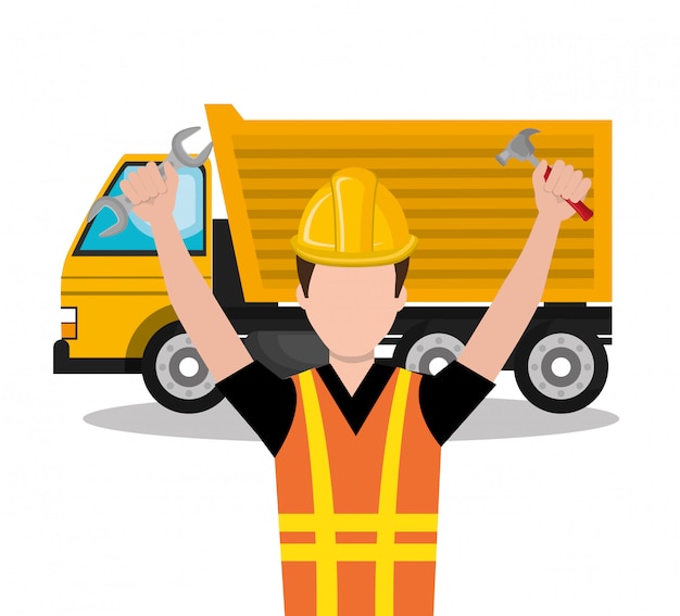 Vector builder constructor worker icon