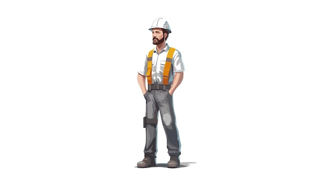 Builder drawing minimalism on white background vector