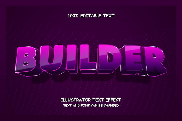 Builder,editable text effect modern shadow neon glass style