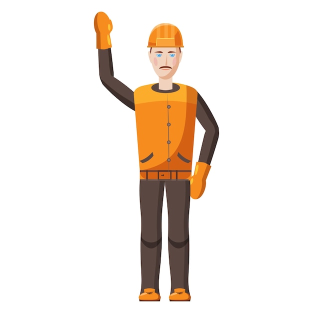 Builder icon in cartoon style on a white background