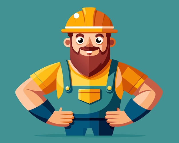 builder mascot vector desing