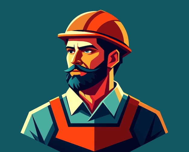 builder mascot vector desing