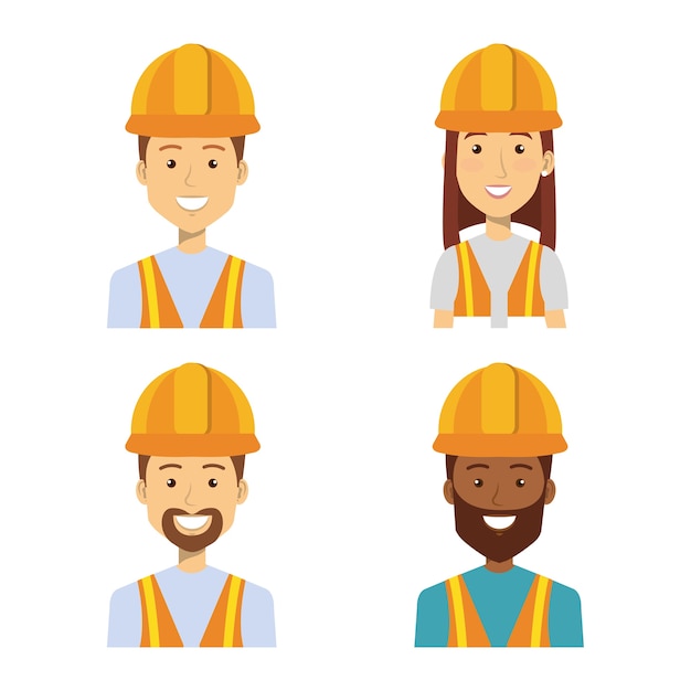 Vector builders group avatars characters