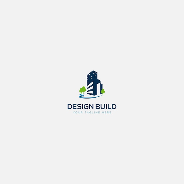 Логотип конструкций зданий и бассейнов