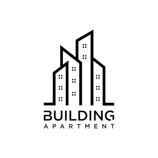 Building apartment logo design inspiration isolated background