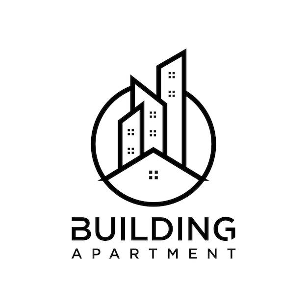 Building apartment logo design inspiration isolated background