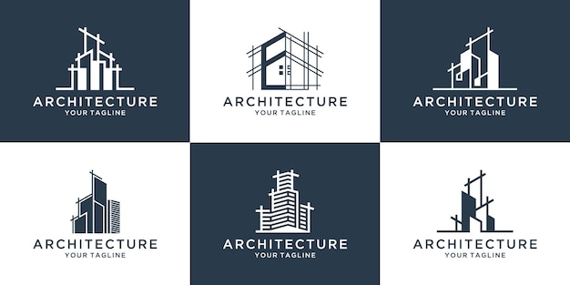 Collezione di logo di architettura dell'edificio