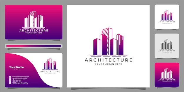 Edificio architettura logo design branding immobiliare e edificio modello logo vettore premium