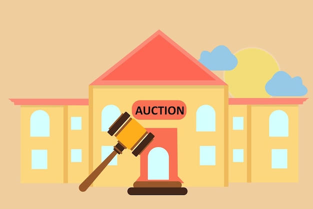 Vector the building for auction illustration