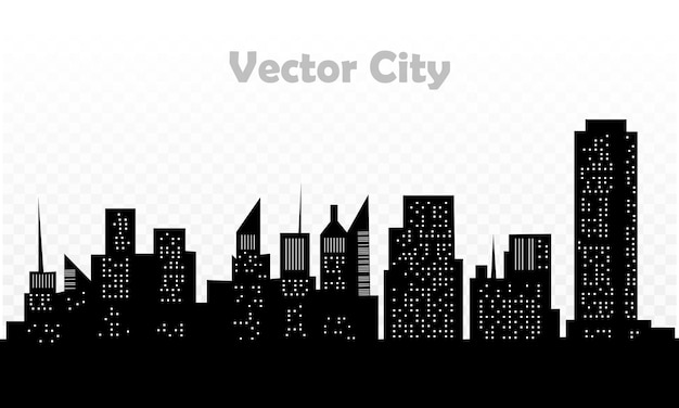 建築物和城市 城市夜晚的場景 矢量插圖