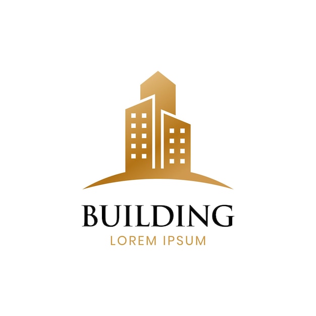 Icona del design del logo di investimento immobiliare della città della costruzione dell'elemento del logo immobiliare per il logo di investimento di affari di finanza dell'hotel