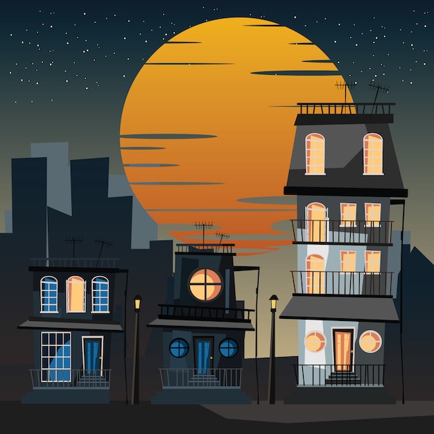 Building in city vector illustration