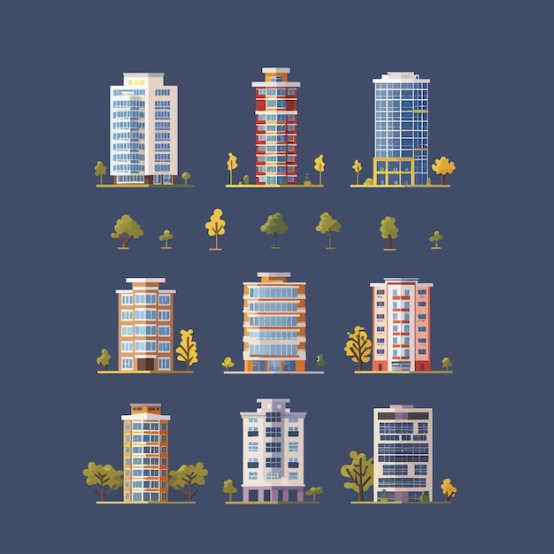 Vector building clip art minimalistic vector