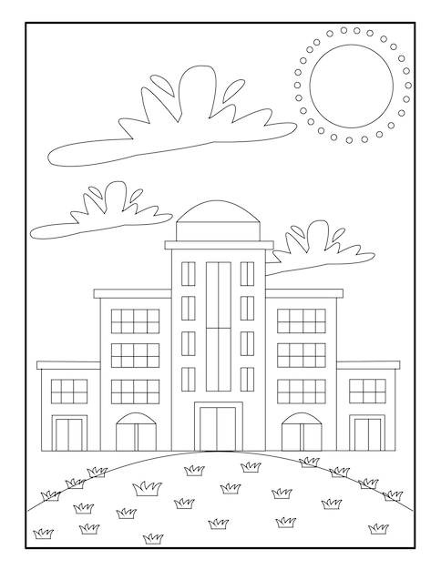 Building coloring pages for kids