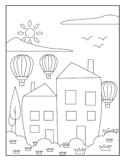 Building coloring pages for kids