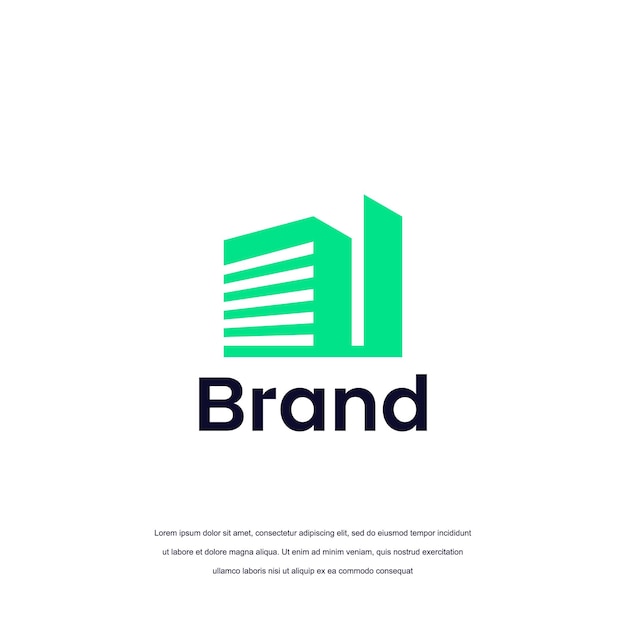 建物会社のロゴデザインのベクトルテンプレート