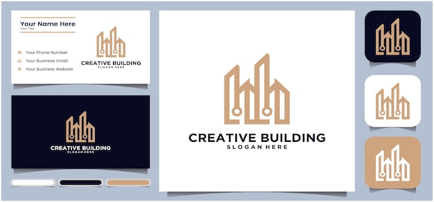 建築業のロゴ幾何学的な線のロゴ建築業のロゴ