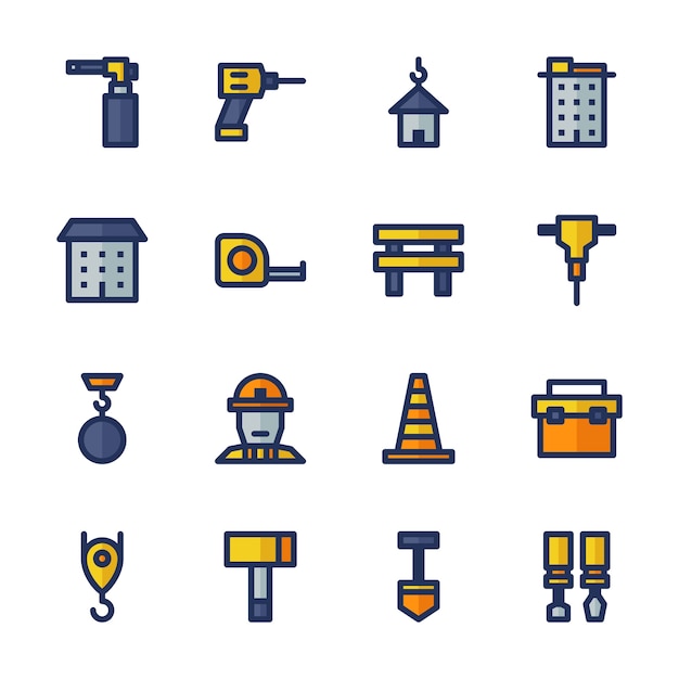 Vector building construction icons