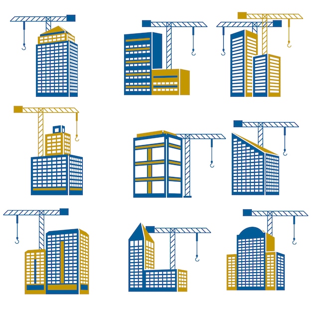 Vector building construction icons