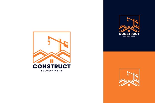 Costruzione di edifici logo design vettoriale