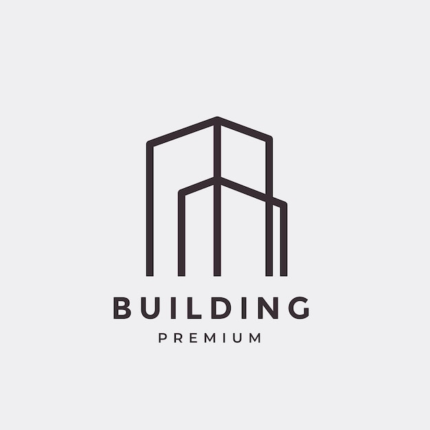 Building construction skyscraper skyline logo design vector graphic illustration