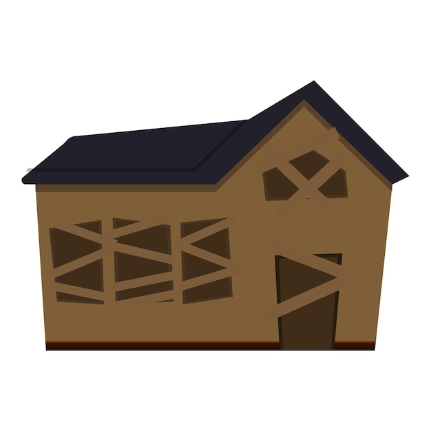Building creepy house icoon Cartoon van het bouwen van creepy huis vector icoon voor webontwerp geïsoleerd op witte achtergrond