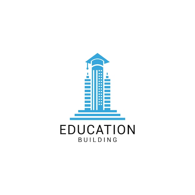 Building an education city logo icon design template flat vector Premium Vector