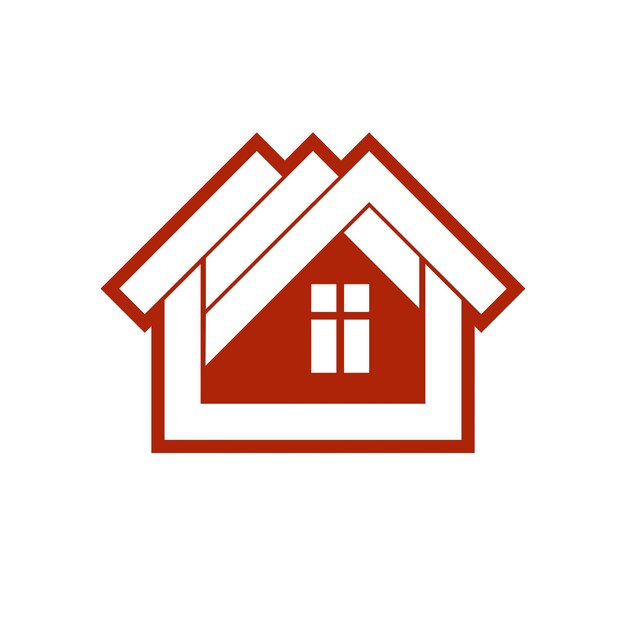 Building and engineering creative element for use in web and graphic design. Real estate agency, home insurance idea vector symbol. Abstract house.